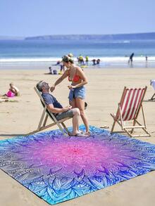 1pc New Outdoor Waterproof Anti-Sand Digital Printed Picnic Mat/Beach Towel, Fashionable And Fresh Pattern, Suitable For Camping And Picnics (100g Fabric Weight) - Multicolor - View 6