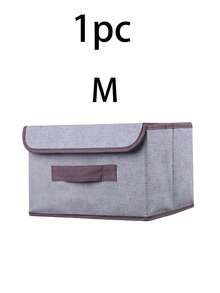 Scatola di stoccaggio pieghevole in tessuto ad alta capacità con coperchio antipolvere, organizer di stoccaggio con specifiche di dimensioni multiple, con maniglia integrata, disponibile in vari eleganti colori Morandi solidi, realizzato in morbido tessuto di lino premium con struttura stabile - Multicolore - Visualizzare 32
