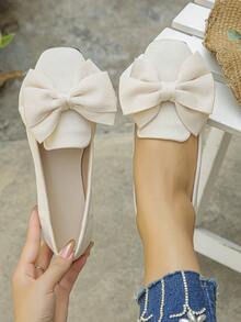 Beige - Fabric - Double Bow