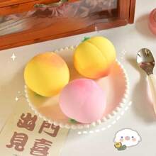 Creative Simulated Peach Slow-Rebound Squishy - Stress Relief Pressure Reducing Venting Ball Gadget, Soft, Desk Soothing Gift - Festival Gift, Creative Surprise, Perfect Present - Multicolor - View 6