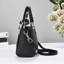 Túi xách nữ đa năng, thêu họa tiết mùa xuân/hè mới về, quà tặng cho mẹ, hẹn hò, mọi mùa, thêu hình thoi, dung tích lớn, túi tote và túi đeo vai, đi làm, chất liệu độc đáo, quà tặng ngày lễ. - màu đen - Xem 4