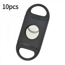 10 piezas Cortador de puros minimalista de acero inoxidable de doble cara, accesorio perfecto para cortar puros - negro - Ver 12