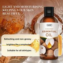 LZJV 100ml/3.4 Fl Oz, 30ml/1.0 Fl Oz Coconut Fragrance Essential Oil, Long-Lasting Aroma, Suitable For Body Care, Nourishing And Smoothing Skin. Applicable For Face, Hair, Skin And Body. Can Be Used With Aroma Diffuser/Aroma Stone For Home, Car And Outdoor Travel. - Coconut Essential Oil - View 6