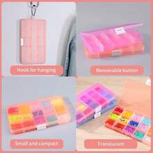 Hộp phân loại hạt cườm 15 ngăn, hộp phân loại bông tai, hộp đựng nhỏ bằng nhựa trong suốt có vách ngăn điều chỉnh được, dùng cho đồ thủ công, trang sức, ốc vít, vật dụng nhỏ. - Nhiều màu - Xem 5