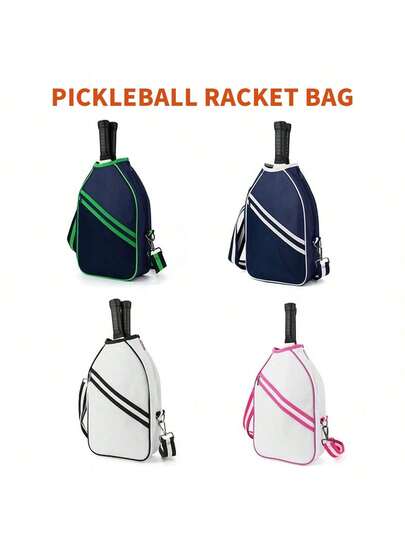 1pc Sports Pickleball Bag - A Belt Bag For Equipment + Equipment - For Men + Women - Can Hold Paddles, Balls + Accessories, Adjustable Length Shoulder Bag