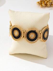 1 chiếc vòng tay co giãn kiểu Bohemian màu vàng, thích hợp để đeo hàng ngày. - Vàng - Xem 2