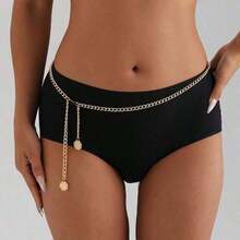 1pc Metal Geometric Chain Waist Belt, Minimalist And Practical Multi-Function' Summer School Fall, Autumn, Winter, Gold Waist Belt, Jewelry Women, Waist Belt For Women,  Summer, Western Jewelry, Mother'S Day - Kiểu 1 - Xem 1