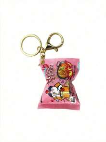 1pc Realistic Instant Noodle Miniature Keychain, Snack Bag Pendant Keyring, Christmas Gift, Korean Snack Keychain, Bag Charm, Car Key Chain Accessory, Women Car Accessories, Bag Accessories, Suitable As Gift For Friends, Teachers - 彩色 - 查看 3