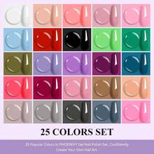 Phoenixy 30Pcs Gel Nail Polish Set, 25 Colors All Seasons Gel Polish With 5Pcs Base And Glossy Matte Glitter Top Coat Black White Pink Blue Purple Nail Polish Set Gifts For Women - ColorC - 查看 2