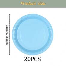Bộ đồ dùng ăn uống dùng một lần Zhengyu màu xanh dương, đĩa tiệc 7/9 inch, đĩa giấy, cốc, khăn ăn dùng một lần, thích hợp cho các lễ hội, đám cưới, lễ đính hôn, sinh nhật, tiệc tùng, lễ kỷ niệm. - Nhiều màu - Xem 13