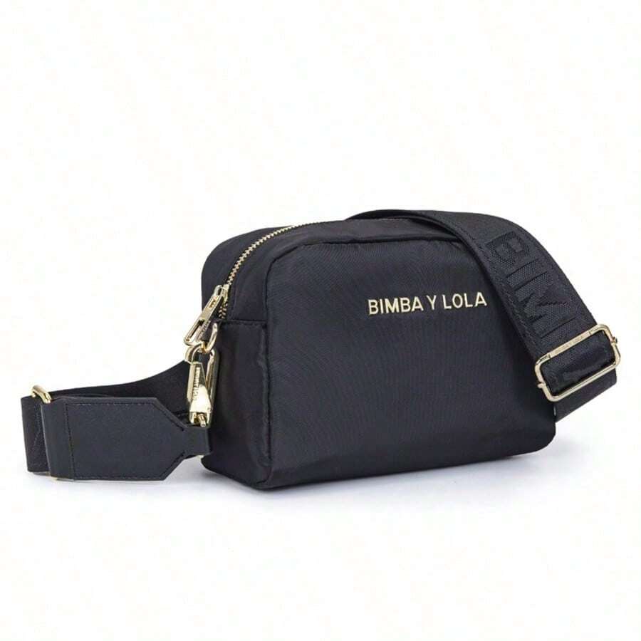 2026 Spanish Shoulder And Crossbody Bag, Horizontal Minimalist Letter Bag - 純黑(金logo) - 查看 1