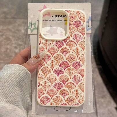 1pc TPU Material Coral Watercolor Pattern Phone Case Suitable For IPhone 17 Pro Max/17/16 Pro Max/15/13/12/11, S20 FE/A15/S24/A55, Note 11/Note 12/Note 13 Pro, Full Coverage Anti-Drop Soft Protective Phone Case