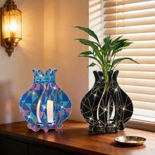 Suporte de Vela com Pintura de Diamante 3D, Conjunto de Arte DIY Vaso de Cristal Oco, Decoração de Casa Cintilante, Presente Criativo para Mãe, Dia das Mães, Aniversário - suporte para castiçal - Visão 6