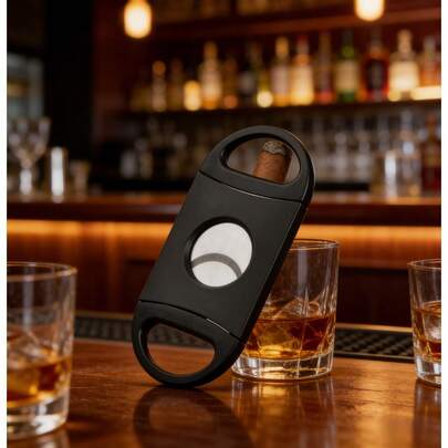 10 piezas Cortador de puros minimalista de acero inoxidable de doble cara, accesorio perfecto para cortar puros