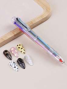 六合一专业美甲点钻笔，压力激活，配备6个旋转钻头和宝石，多功能美甲工具，适用于彩绘、渐变、条纹、点钻，是美甲沙龙和初学者的理想之选。 - 無色 - 查看 6