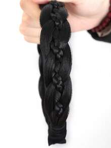 Fishbone Braid Headband For Women, Realistic Human Hair Wig, Height-Enhancing Gourd Braid, Hand-Woven Synthetic Wig - Multicolor - View 4