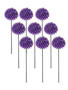 8/16 piezas de crisantemo, diente de león e hortensias artificiales, adecuado como regalo para amigos, novias, decoración de bodas, hogar, oficina, cafetería, fiesta - Morado - Ver 5