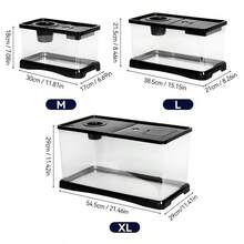 Sturdy Large Aquarium With A Lid - Clear, Leak-Resistant Design Suitable For Fish, Turtles, And Aquatic Plants, Perfect For Use In For Home Offices Or Classrooms, Featuring A Contemporary Rectangular Setup, Great For Christmas And Holiday Decor - M - View 5