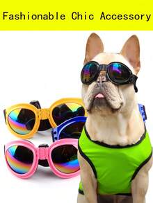 Foldable Pet Fashion Sunglasses, Suitable For Small And Medium Dogs, Adjustable Strap, Multi-Functional Anti-Wind Protective Goggles, Suitable For Outdoor Driving And Cycling, UV Protection And Dust-Proof, Protect Pet Dog Cat Eyes, Pet Dog Birthday Sunglasses Accessories - Multicolor - View 10