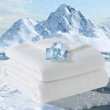 1pc Cooling Comforter & Bedspread-Style Blanket For Hot Sleepers - All-Season Breathable Lightweight Cooling Bed Sheet, Twin/Queen/King Size, Machine Washable, No-Fill Technology For Night Sweats, Summer Sleep, Contemporary Bedding - White - View 13