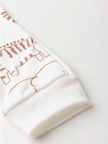 Baby Jumpsuit In Printed Suedine Fabric With Zipper (Newborn/Small/Medium/Large) - Champagne - View 3