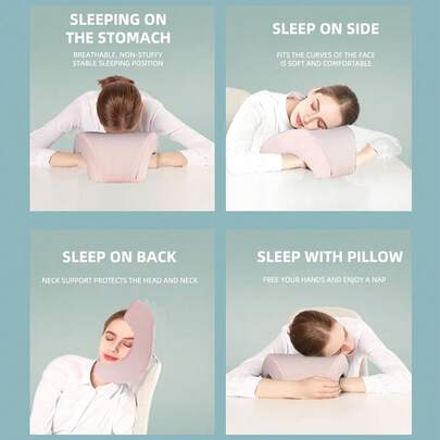 1 chiếc gối ngủ đa năng, thiết kế công thái học, gối ngủ hình chữ U với lớp mút hoạt tính đàn hồi chậm bên trong, thoáng khí, vỏ gối có thể tháo rời, thích hợp cho văn phòng, trường học, du lịch và các dịp khác để nghỉ ngơi trên bàn làm việc.
