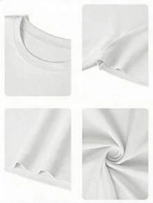 Áo thun nữ tay ngắn cổ tròn in hình hoạt hình, kiểu dáng thường ngày, thích hợp cho mùa hè. - trắng - Xem 4