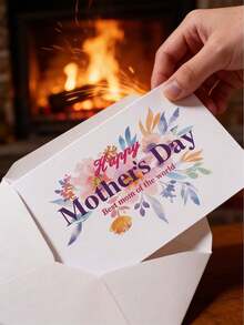 10pcs Watercolor Floral Mother's Day Card, A Folding Table Card With The Message "The Best Mom In The World," A Desktop Decoration With A Blank Inner Page For Personalized Messages. Perfect As A Mother's Day Brunch, Dinner, Table Decoration, Birthday Gift, Anniversary Gift, And A Way To Express Gratitude To Mom. - Style A - View 5