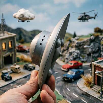 1件办公模型玩具摆件，航空爱好者必备收藏品 - Haunebu II UFO模型，内置高精度驾驶舱，太空飞行器爱好者装饰礼品，收藏摆件，惊喜礼物