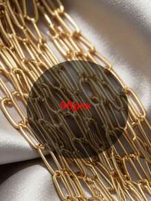 18K镀金不锈钢可调节项链链条，个性化回形针项链，批发带延长链，珠宝制作DIY材料，5个/10个/50个装 - 45+5cm - 查看 16