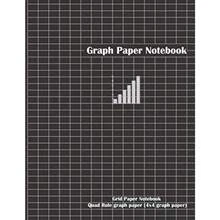 Graph Paper Notebook: Grid Paper Notebook Quad Rule graph paper 4x4 graph paper 100 Pages (Large 8.5 x 11) for writing drawing school cover black color with small graph - como en la foto - Ver 1