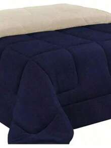 Sherpa Comforter With Blanket/Fitting Set, Queen Size, Thick, Assorted Colors, 2.40cm X 2.20cm - 藏蓝色 - 查看 4