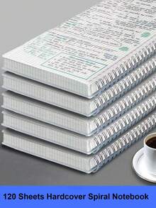 A5/B5/A4 Grid Coil Elastic Band Side-Flip Notebook/Notepad Back To School - White - View 1