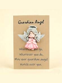 24/12/2pcs-Guardian Angel Add-On Cards, Cute Mini Gifts, Warm And Inspiring Gifts, Perfect For Best Friends, Perfect For Love And Care Party Gifts, Christmas, Birthday And Other Perfect Gifts. Angel Illustration Souvenirs, Perfect For Family And Friends, Greeting Cards, Special Occasions, Guardian Angel Gifts. - Multicolor - View 7