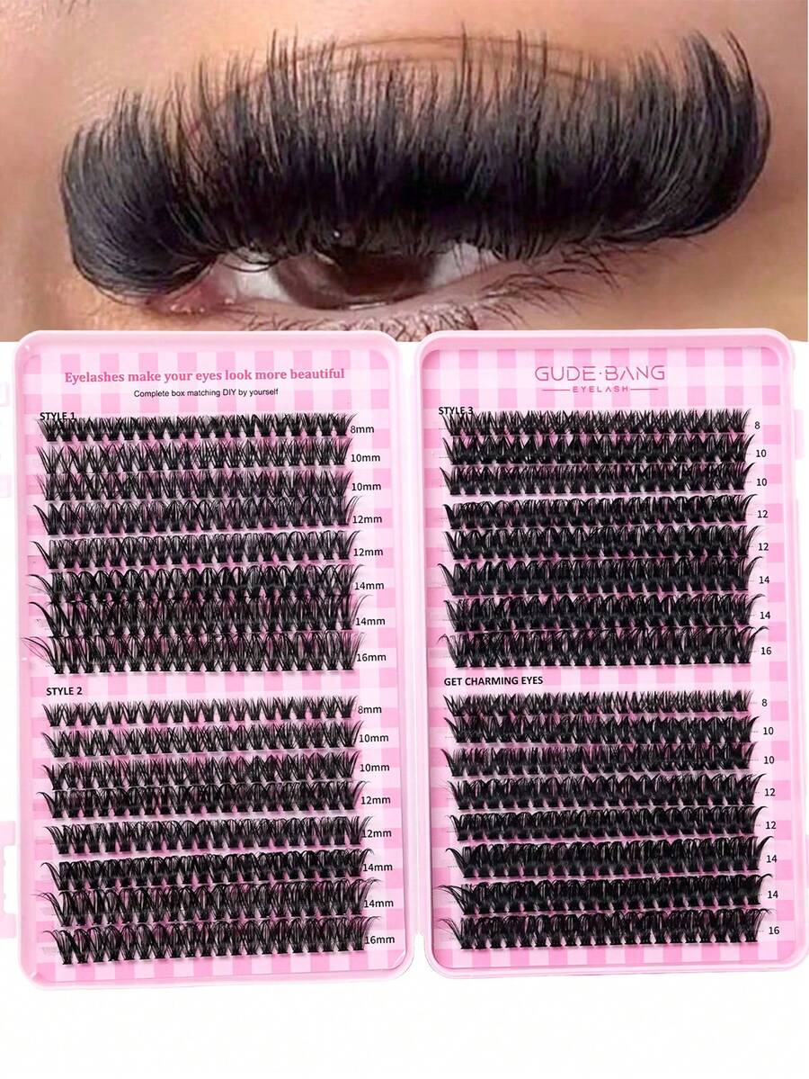 3/28 Eyelash Extension Strip, High Capacity, 9-16mm Mixed Length Cluster False Eyelashes, Suitable For Beginners DIY Eyelash Extension At Home, Eyelash Cluster, Individual False Eyelashes