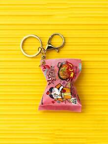 1pc Realistic Instant Noodle Miniature Keychain, Snack Bag Pendant Keyring, Christmas Gift, Korean Snack Keychain, Bag Charm, Car Key Chain Accessory, Women Car Accessories, Bag Accessories, Suitable As Gift For Friends, Teachers - 彩色 - 查看 5