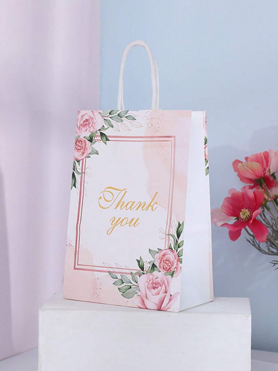 kumozawa 5 chiếc túi nhỏ 8 inch họa tiết hoa dùng để gói quà cưới, sinh nhật, quà cảm ơn. - nhiều màu - Xem 1