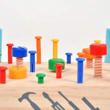 Nut Hammering Toy, Montessori Hammering Bench, Children Hand-Eye Coordination & Brain Development Hammering Toy - Multicolor - View 3