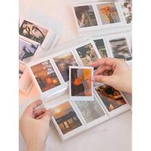 1pc /240pcs/84pcs Portable Clear Matte Photo Album, Large Capacity Collection Album All-In-One, Album For 3-Inch Instant Photos, Celebrity Card Series Collection Folder And Business Card Holder, Minimalist Stylish Sleeve-Style ID Holder, Convenient Storage For Photos, Cards, Stamps, Tickets,Back To School,School Supplies - Transparent Collection Album - View 3