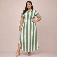 Women's Long Saruel Dress With Sleeves, Romantic Style, Women's Clothing - Green - View 9