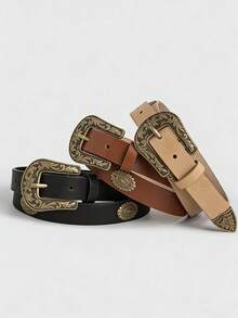 1件装女士时尚腰带，波西米亚风格真皮腰带，西部风情百搭腰带 - 西部風皮帶 - 查看 10