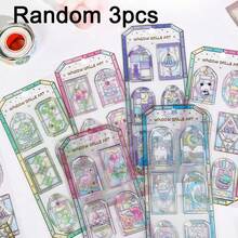 Japanese Colorful Glass Window Stickers - Spring Garden Scenery With Shimmering Shell Effect, Suitable For Handmade, Cardmaking And Decorative DIY Crafts - Multicolor - View 9