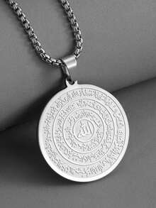 1 pieza Colgante de Joyería de Acero Inoxidable con Runa de Riqueza Estilo Vintage, Adecuado para Collar DIY, Pulsera, Uso Diario/Salida/Regalo/Cita - Plateado - Ver 2