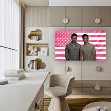 Edward Cullen & Jacob Black Flag, Twilight Saga Wall Decor, Vampire And Werewolf Aesthetic Tapestry, Robert Pattinson Taylor Lautner Flag - 60*80 inch - Xem 3
