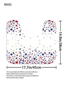 1/3/4件套美国独立日红白蓝星图案浴帘套装,可水洗涤纶防水耐用浴室装饰配件,包含马桶盖、浴垫和地毯 - 适用于家庭/卧室/客厅/家居用品/夏季 - A - 查看 11