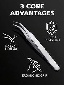 Salon Grade Professional Precision Stainless Steel Eyelash Extension Tweezers Must-Have Lash Grafting & Isolation Tool,For Eyelash Extension - Silver - View 7