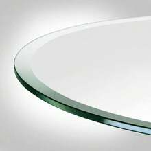 22 Inch Round Glass Table Top - Tempered - 1/2" Thick Glass Surface,  Beveled Edge, Multipurpose For Dining Table, Patio, Coffee And End Table,44535626 - Blue and White - View 6