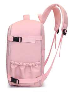 2 pièces Set de sac à dos de voyage à grande capacité avec fermeture éclair, en nylon de couleur unie, ouverture à 180°, idéal pour les voyages en avion et les vacances - Multicolore - Voir 7