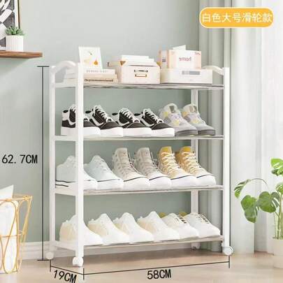 Multi-Tier Plastic Shoe Rack Stackable Shoe Organizer Tool-Free Assembly Storage Solution Perfect For Home Dorm Apartment Living Room Bedroom Entryway Closet Organization Space-Saving Design Easy Setup Durable Lightweight Compact Practical Shoe Cabinet Display Stand Room Organizer Storage Rack Footwear Holder Container Unit Multipurpose Shelving System - Pink
