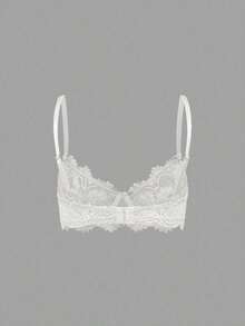 ROMWE Goth Women's Fashion Floral Lace Underwire Triangle Cup Bra - Đỏ - Xem 6